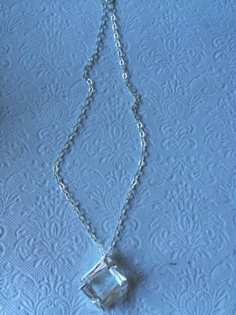 Crystal Cubic Zirkonia Quadrat Halskette Elegant Schmuck, Vintage Womens Accessoires, Valentinstag Geschenk, Schmuck von NoahSiannahBeadMine