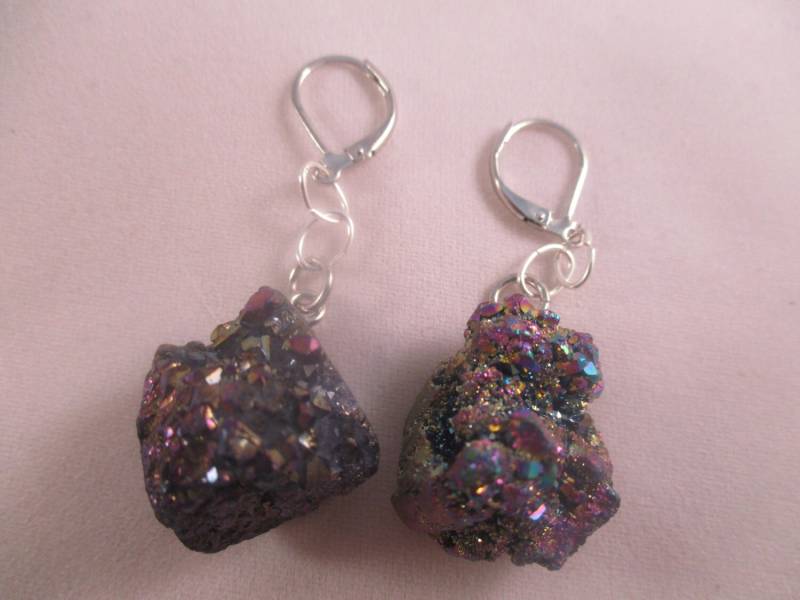 Druzy Ohrringe, Natürlichen Stein Ohrringe von NoahSiannahBeadMine