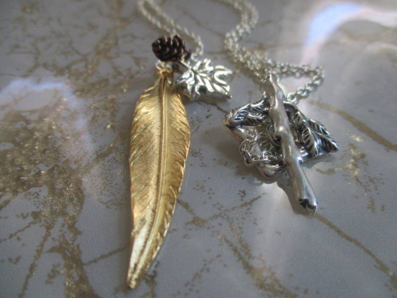 Eichenblatt Einfache Halskette Herbst Wald Natur Bountry Juwelen von NoahSiannahBeadMine