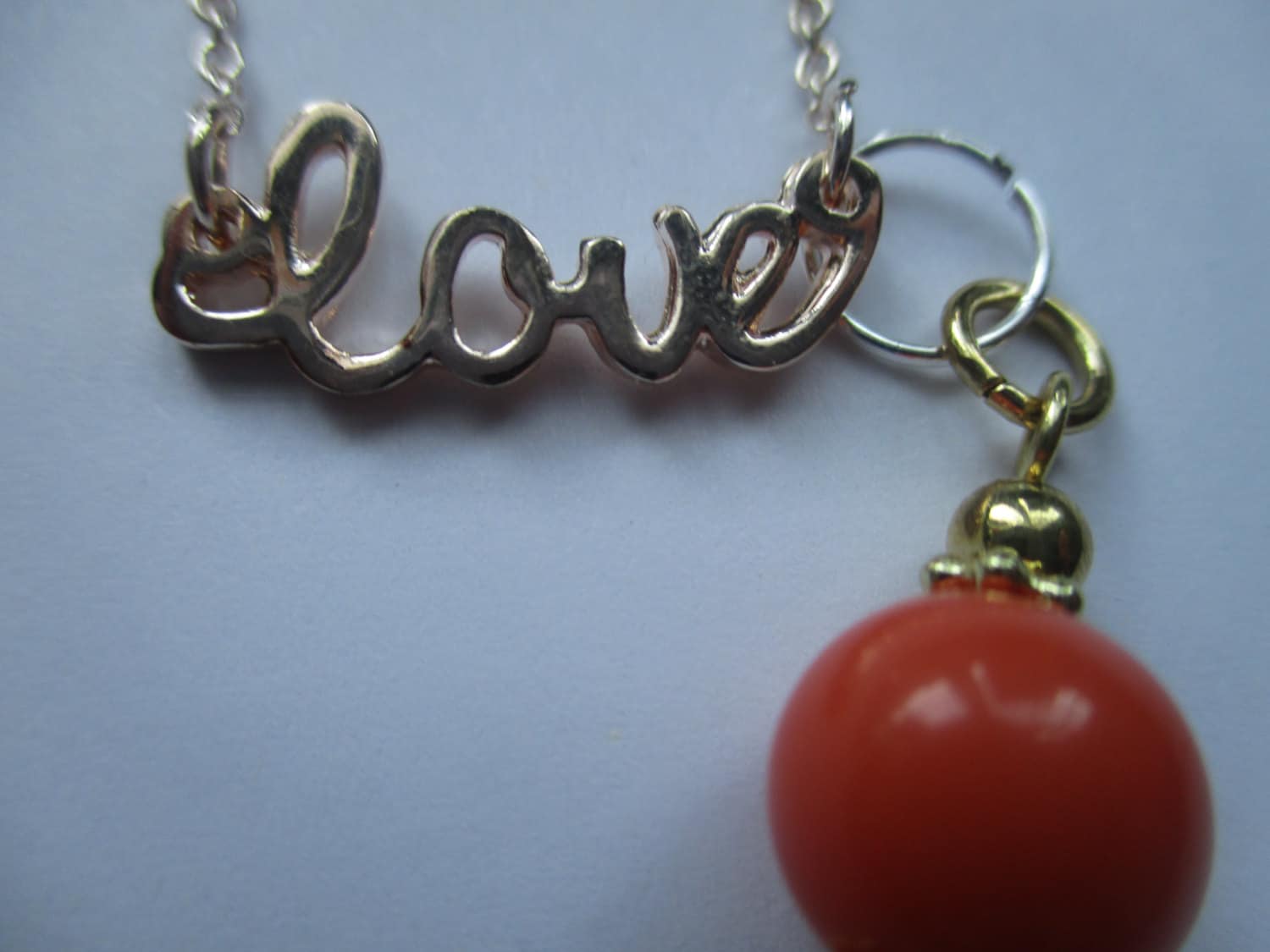 Handschrift Halskette Liebe Wort Schmuck Rotgold von NoahSiannahBeadMine