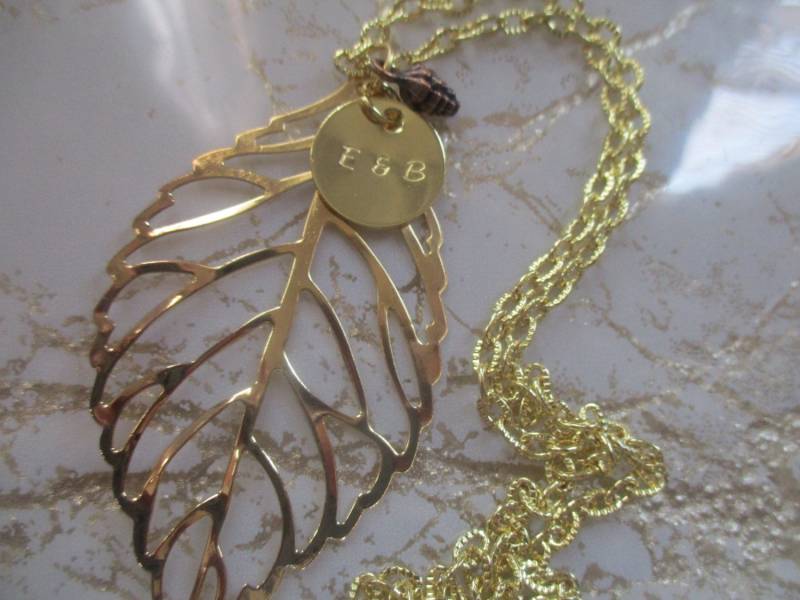 Herbst-Halskette Eichenblatt Halskette Gold Leaf Herbst Schmuck Ernte Personalisierte von NoahSiannahBeadMine