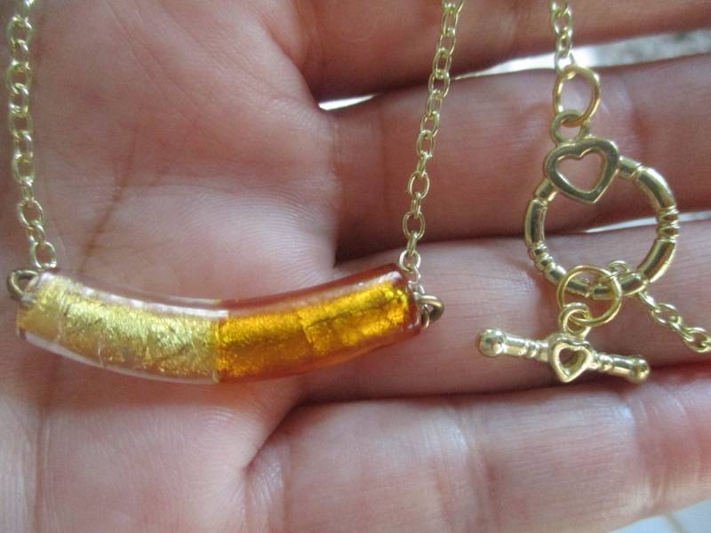 Herbst-Murano-Glas Gebogene Röhre Glas Halskette Herbst Schmuck Ernte von NoahSiannahBeadMine