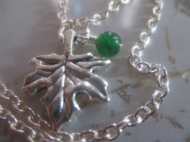 Herbstblatt Halskette Einfach Blattsilber Herbst Schmuck Silberschmuck Ernte von NoahSiannahBeadMine