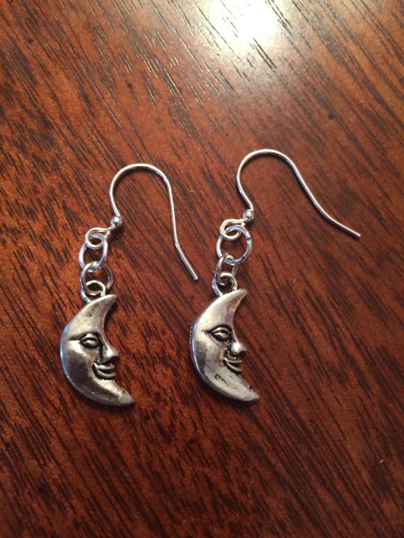 Mond Silber Ohrringe Eleganter Schmuck, Womens Accessoires, Vintage Valentinstag Geschenk von NoahSiannahBeadMine