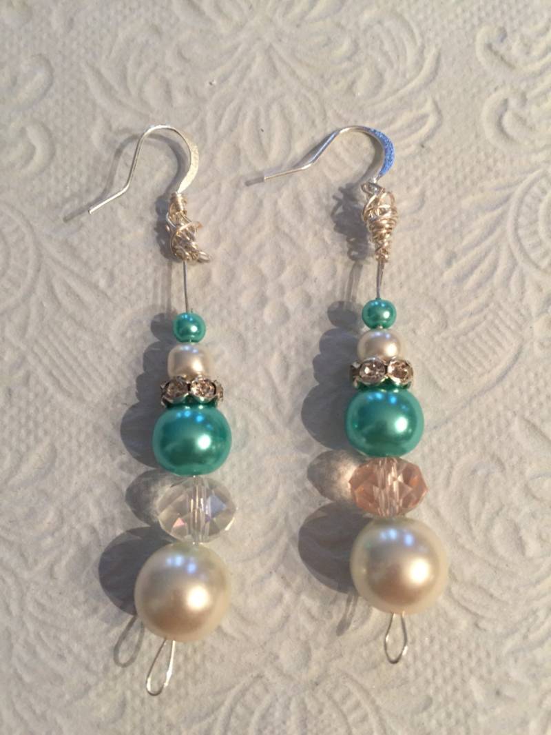 Mutter Sohn Ohrringe, Eleganter Schmuck, Vintage Womens Accessoires, Valentinstag Geschenk, Etwas Blaues von NoahSiannahBeadMine