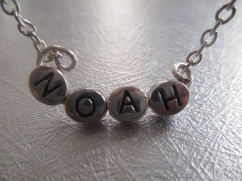 Personalisierte Schmuck Zierliche Silber Name Halskette Namensvetter Mommy Kinder von NoahSiannahBeadMine