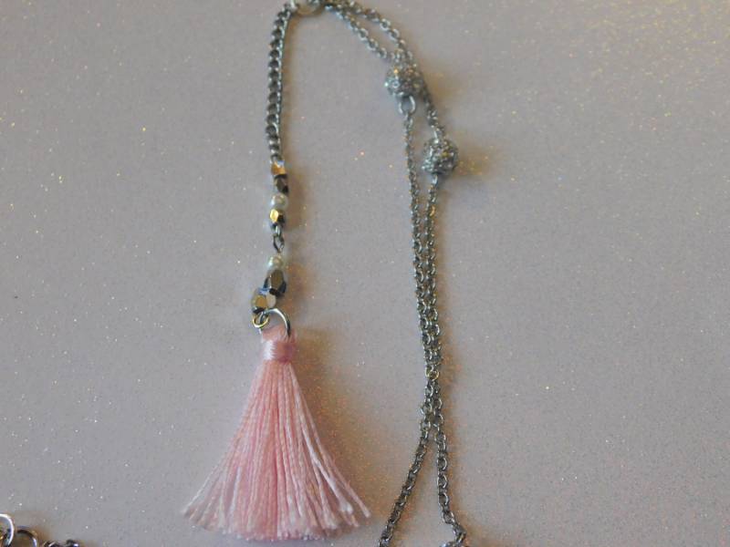 Quaste Drop Kristall Halskette Bohemian Mode Silber Schichtung von NoahSiannahBeadMine