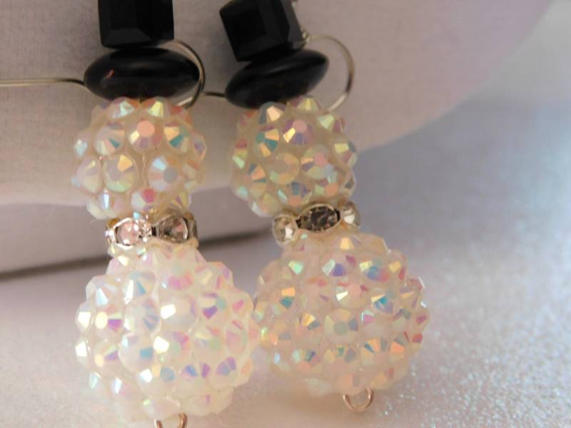 Schneemann Halskette Winter Kristall Ohrringe Schmuck Frostigen Schillernden Weihnachten Ohrringe, Urlaub von NoahSiannahBeadMine