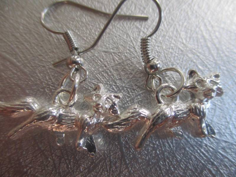 Silberfuchs Baumeln Ohrringe Fox Schmuck Herbst Fuchs Wald von NoahSiannahBeadMine