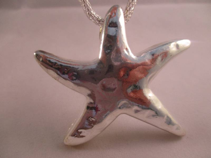 Versilberte Seestern Halskette Strand Silber von NoahSiannahBeadMine