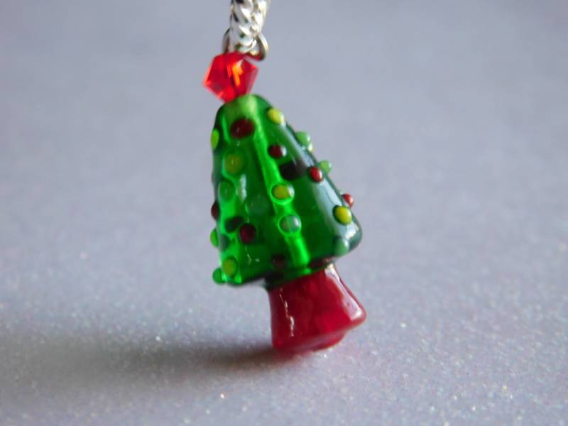 Weihnachtsbaum Mit Schmuck Glas Lampwork Kette Schöne Dekor von NoahSiannahBeadMine