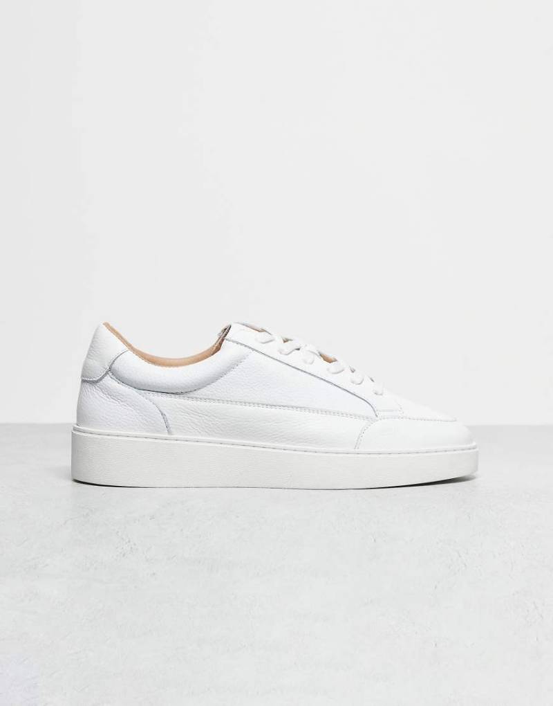 NOAK - Made In Portugal - Sneaker zum Schnüren aus weißem Leder mit Einsätzen von Noak