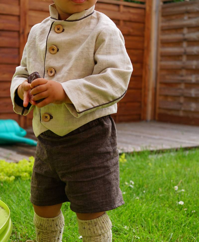 Trachtenjacke Kinder Janker Leinenjacke Übergangsjacke Baby Outfit Hochzeit Junge Erster Geburtstag Sommerjacke Leinenkleidung Kleinkind von NoamsBabyBoutique