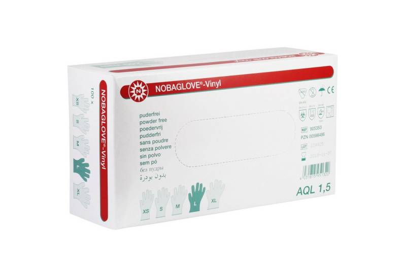Nobamed Einweghandschuhe Vinyl Puderfreie Untersuchungshandschuhe (Spar Set, 100-St) von Nobamed
