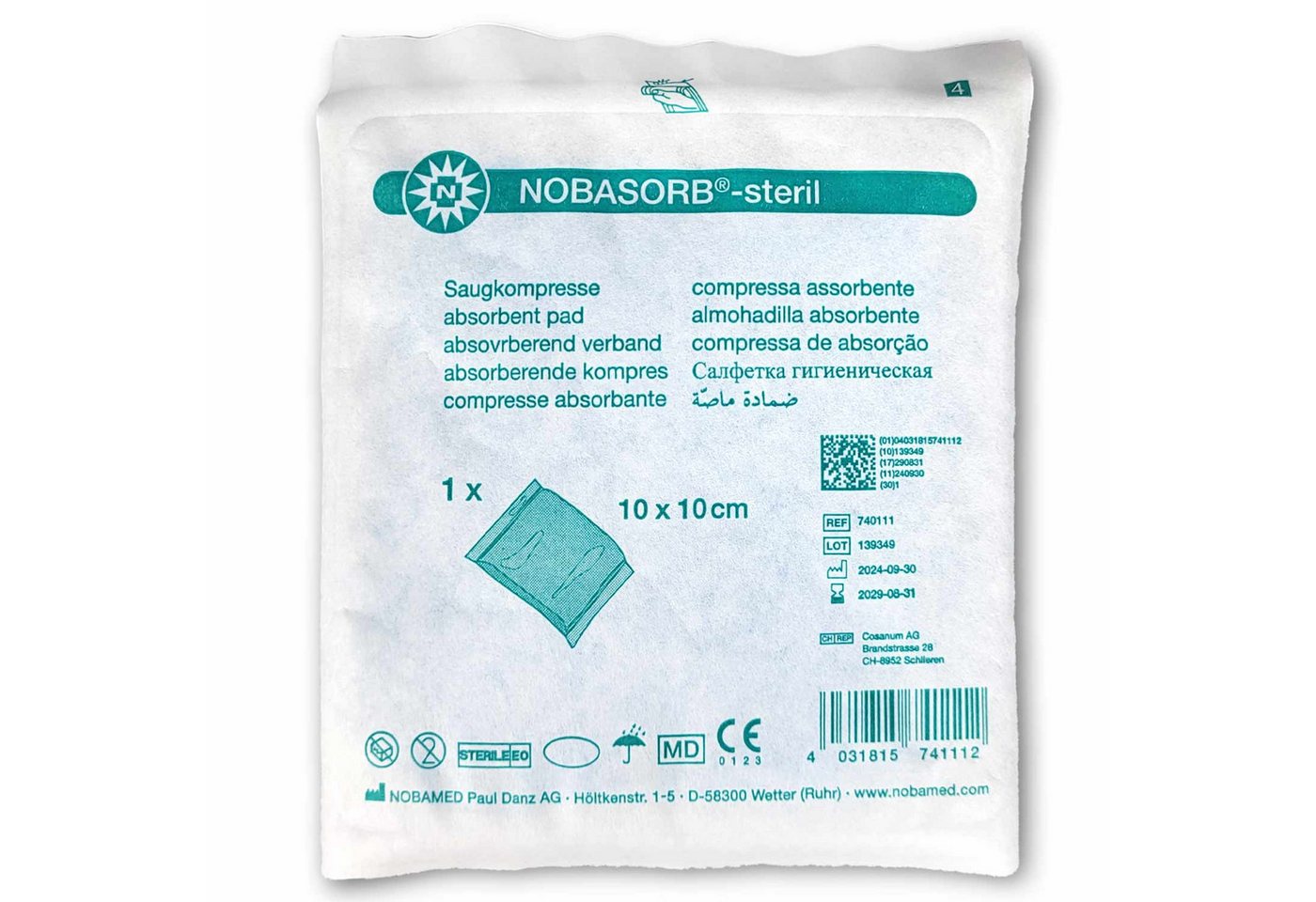 Nobamed Erste-Hilfe-Set Nobasorb® steril - 10 cm x 10 cm von Nobamed