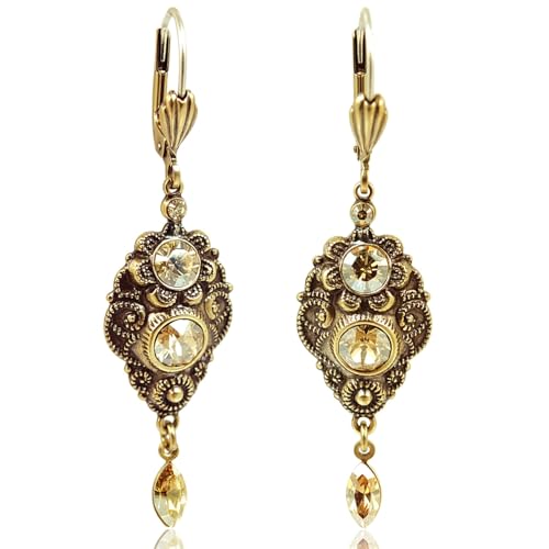 NOBEL SCHMUCK Jugendstil Ohrringe Marken Kristalle Gold Ohrhänger NOBEL SCHMUCK Jugendstil Ohrringe Marken Kristalle Gold Ohrhänger von Nobel