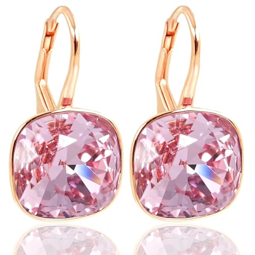 NOBEL SCHMUCK Ohrringe Rosegold Light Rose Markenkristalle aus Österreich 925 Silber von Nobel