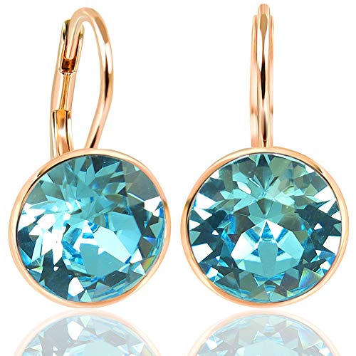 NOBEL SCHMUCK Ohrringe Rosegold Türkis 925 Sterling Silber Marken Kristalle aus Österreich von Nobel
