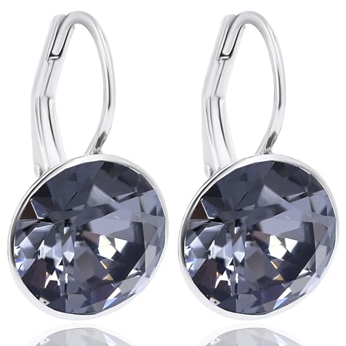 Nobel Ohrhänger 925 Sterling Silber Silberohrringe Damen Graphite Kristalle schlicht kurz von Nobel