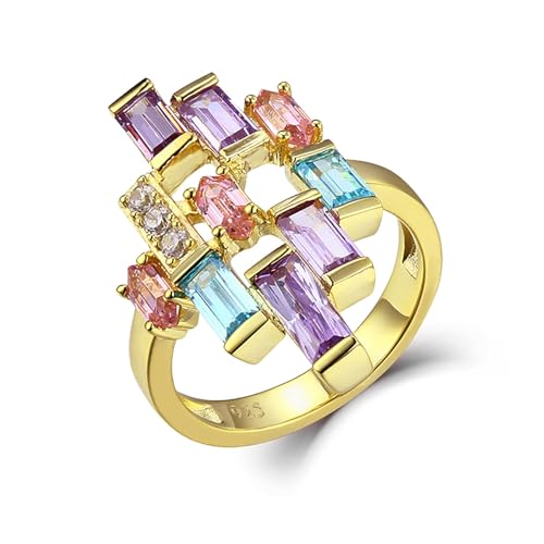 Nobel SCHMUCK Statement Ring Gold 925 Sterling Silber Cubic Zirconia Tansanit Rosé Aquamarin Gr. 56 von Nobel