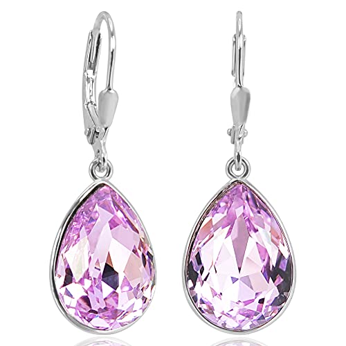 Ohrringe Silber mit Markenkristallen Tropfen NOBEL SCHMUCK von Nobel