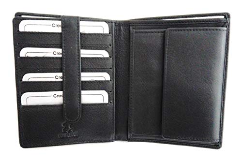 Nobelle Leder-Börse Geldbörse Geldbeutel schwarz -Hochformat- Innenriegel von Nobelle