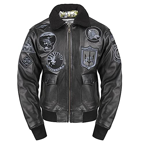 Noble House G-1 Navy Piloten Lederjacke Fliegerjacke schwarz (XXL) von Noble House