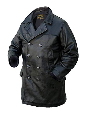 Noble House Herren U-Boot Marine Lederjacke Mantel (5XL) von Noble House