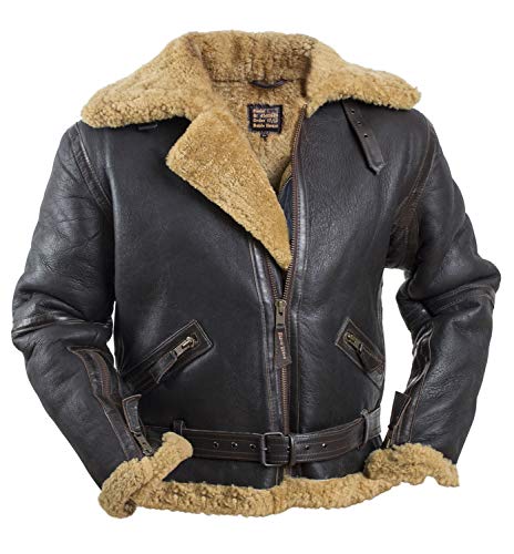 Noble House RAF Fliegerjacke Herren Lederjacke echt Schaffell (XXL) von Noble House
