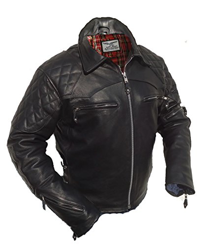 Noble House Sidewinder Motorradjacke Herren Lederjacke Biker Jacke schwarzes Pferdeleder echt Leder (XXL) von Noble House