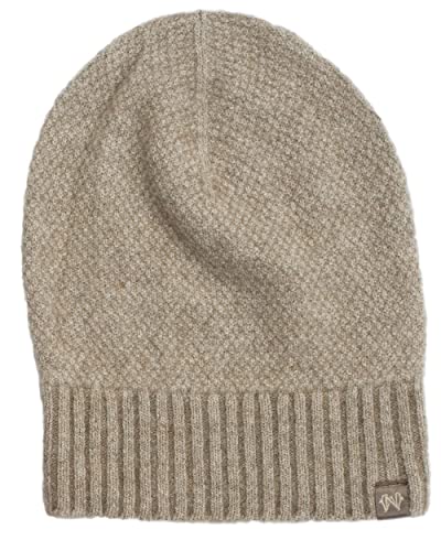 Noble Wilde, Possum Damen/Herren Baggie Beanie Mütze, 40% Possum, 53% Wolle, 7% Seide (Oyster) von Noble Wilde