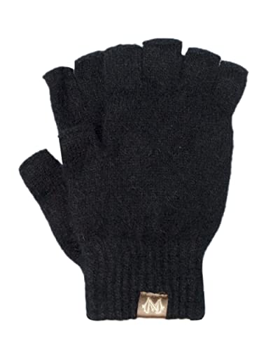 Noble Wilde, Possum Damen/Herren Handschuhe ohne Finger, 40% Possum, 53% Wolle, 7% Seide (Schwarz, M) von Noble Wilde