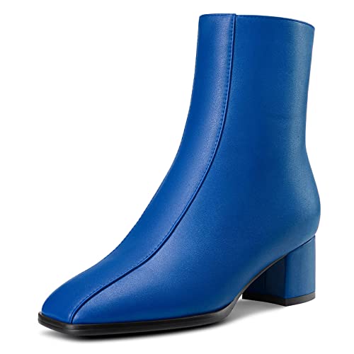 NobleOnly Damen Chunky Blockabsatz Niedrige Kitten Absatz Heel Eckige Zehenkappe Reißverschluss Stiefeletten Hochzeit Dress 5 CM Heels Königsblau 43 EU NobleOnly Damen Chunky Blockabsatz Niedrige Kitten Absatz Heel Eckige Zehenkappe Reißverschluss Stiefeletten Hochzeit Dress 5 CM Heels Königsblau 43 EU von NobleOnly