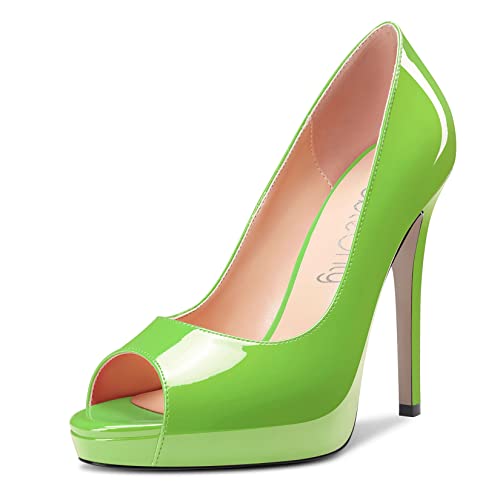 NobleOnly Damen Hoher High Absatz Heel Plateau Plattform Peep Open Zehenkappe Pumps Slip-on Clear Cute Party Sandalen 12 cm Heels Smaragd Grün 42 EU NobleOnly Damen Hoher High Absatz Heel Plateau Plattform Peep Open Zehenkappe Pumps Slip-on Clear Cute Party Sandalen 12 cm Heels Smaragd Grün 42 EU von NobleOnly