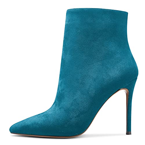 NobleOnly Damen Hoher High Absatz Heel Stiletto Spitze Zehenkappe Stiefeletten Slip-on Reißverschluss Party Büroschuhe Hochzeit Sexy 10 CM Heels Stiefel Blau B 41 EU NobleOnly Damen Hoher High Absatz Heel Stiletto Spitze Zehenkappe Stiefeletten Slip-on Reißverschluss Party Büroschuhe Hochzeit Sexy 10 CM Heels Stiefel Blau B 41 EU von NobleOnly