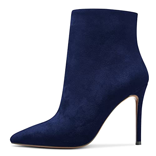 NobleOnly Damen Hoher High Absatz Heel Stiletto Spitze Zehenkappe Stiefeletten Slip-on Reißverschluss Party Büroschuhe Hochzeit Sexy 10 CM Heels Stiefel Blau C 42 EU NobleOnly Damen Hoher High Absatz Heel Stiletto Spitze Zehenkappe Stiefeletten Slip-on Reißverschluss Party Büroschuhe Hochzeit Sexy 10 CM Heels Stiefel Blau C 42 EU von NobleOnly