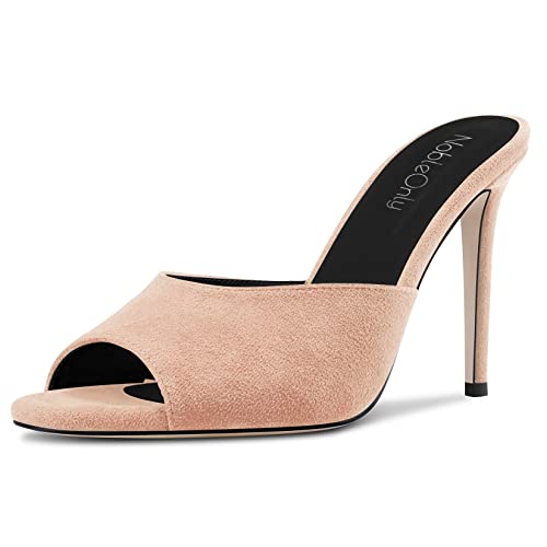 NobleOnly Damen Hoher High Stiletto Absatz Heel Peep Open Zehenkappe Slip-on Sandalen Lässig Büroschuhe Clear Klassisch Schuhe 10 CM Heels Beige 39 EU NobleOnly Damen Hoher High Stiletto Absatz Heel Peep Open Zehenkappe Slip-on Sandalen Lässig Büroschuhe Clear Klassisch Schuhe 10 CM Heels Beige 39 EU von NobleOnly