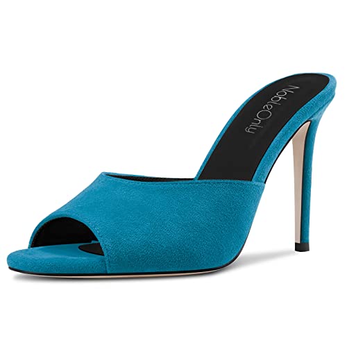 NobleOnly Damen Hoher High Stiletto Absatz Heel Peep Open Zehenkappe Slip-on Sandalen Lässig Büroschuhe Clear Klassisch Schuhe 10 CM Heels Blau A 39 EU NobleOnly Damen Hoher High Stiletto Absatz Heel Peep Open Zehenkappe Slip-on Sandalen Lässig Büroschuhe Clear Klassisch Schuhe 10 CM Heels Blau A 39 EU von NobleOnly