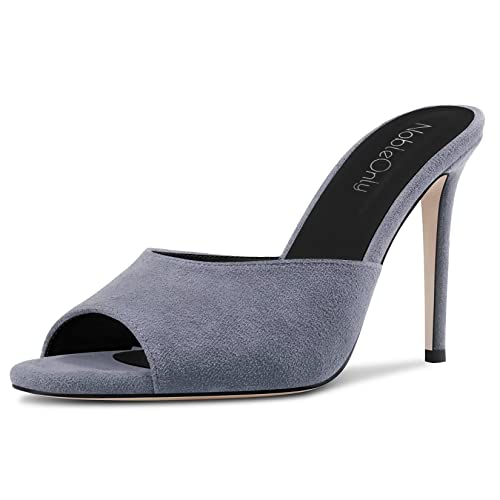 NobleOnly Damen Hoher High Stiletto Absatz Heel Peep Open Zehenkappe Slip-on Sandalen Lässig Büroschuhe Clear Klassisch Schuhe 10 CM Heels Grau 39 EU NobleOnly Damen Hoher High Stiletto Absatz Heel Peep Open Zehenkappe Slip-on Sandalen Lässig Büroschuhe Clear Klassisch Schuhe 10 CM Heels Grau 39 EU von NobleOnly