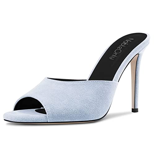 NobleOnly Damen Hoher High Stiletto Absatz Heel Peep Open Zehenkappe Slip-on Sandalen Lässig Büroschuhe Clear Klassisch Schuhe 10 CM Heels Hellblau 38 EU NobleOnly Damen Hoher High Stiletto Absatz Heel Peep Open Zehenkappe Slip-on Sandalen Lässig Büroschuhe Clear Klassisch Schuhe 10 CM Heels Hellblau 38 EU von NobleOnly