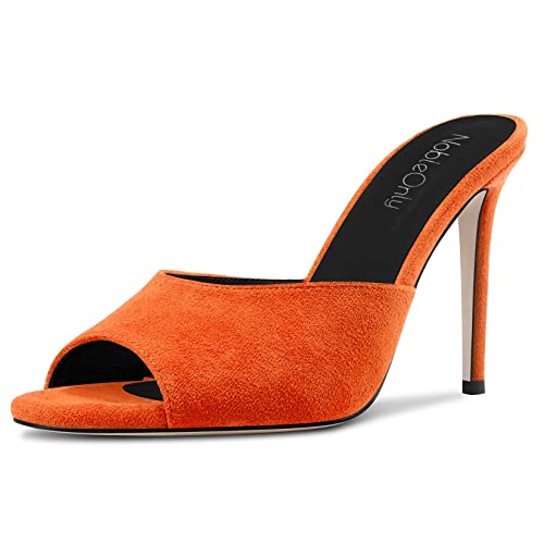 NobleOnly Damen Hoher High Stiletto Absatz Heel Peep Open Zehenkappe Slip-on Sandalen Lässig Büroschuhe Clear Klassisch Schuhe 10 CM Heels Orange 40 EU NobleOnly Damen Hoher High Stiletto Absatz Heel Peep Open Zehenkappe Slip-on Sandalen Lässig Büroschuhe Clear Klassisch Schuhe 10 CM Heels Orange 40 EU von NobleOnly