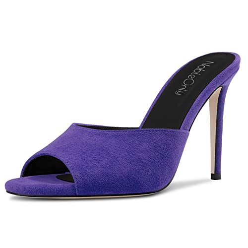 NobleOnly Damen Hoher High Stiletto Absatz Heel Peep Open Zehenkappe Slip-on Sandalen Lässig Büroschuhe Clear Klassisch Schuhe 10 CM Heels Violett 36 EU NobleOnly Damen Hoher High Stiletto Absatz Heel Peep Open Zehenkappe Slip-on Sandalen Lässig Büroschuhe Clear Klassisch Schuhe 10 CM Heels Violett 36 EU von NobleOnly