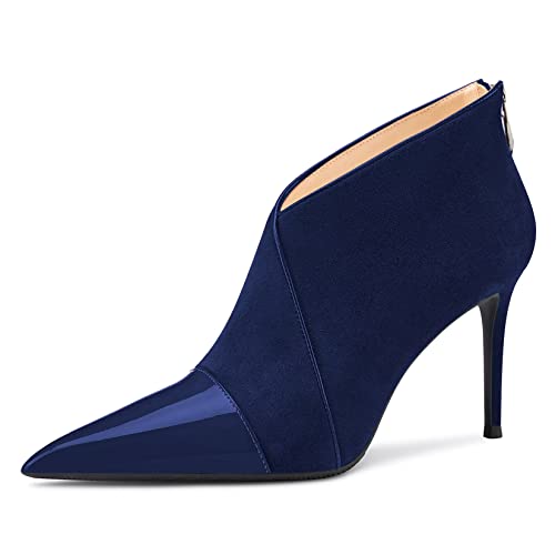 NobleOnly Damen Hoher High Stiletto Absatz Heel Spitze Zehenkappe Stiefeletten Slip-on Reißverschluss Büroschuhe Dress Schuhe Blau C 44 EU NobleOnly Damen Hoher High Stiletto Absatz Heel Spitze Zehenkappe Stiefeletten Slip-on Reißverschluss Büroschuhe Dress Schuhe Blau C 44 EU von NobleOnly