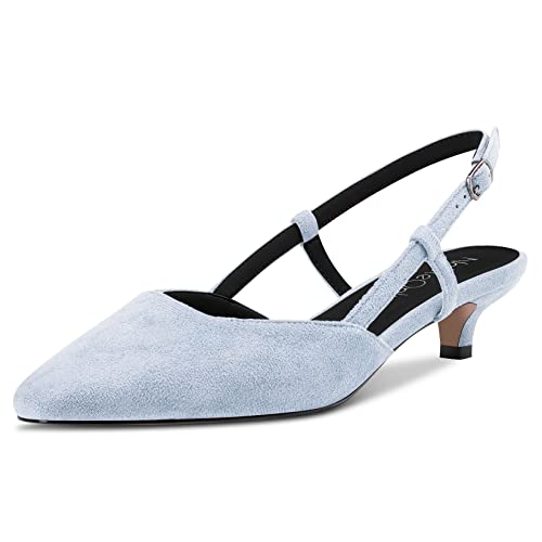 NobleOnly Damen Kitten Absatz Heel Eckige Zehenkappe Slingback Pumps Büroschuhe Lässig Abschlussball Dress Schuhe 3 cm Heels Hellblau 41 EU NobleOnly Damen Kitten Absatz Heel Eckige Zehenkappe Slingback Pumps Büroschuhe Lässig Abschlussball Dress Schuhe 3 cm Heels Hellblau 41 EU von NobleOnly