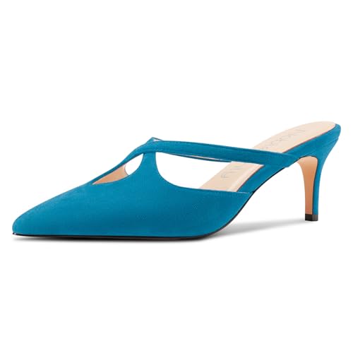 NobleOnly Damen Kitten Absatz Heel Spitze Zehenkappe Pantoletten Schuhe Absatz Heel Kreuzriemen Slip-on Lässig Pumps 6.5 cm Heels Blau 38 EU NobleOnly Damen Kitten Absatz Heel Spitze Zehenkappe Pantoletten Schuhe Absatz Heel Kreuzriemen Slip-on Lässig Pumps 6.5 cm Heels Blau 38 EU von NobleOnly