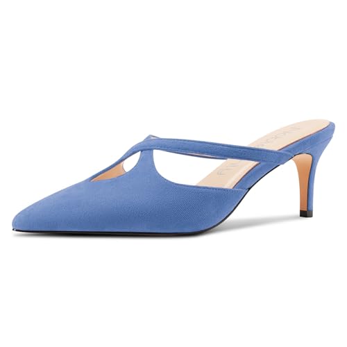 NobleOnly Damen Kitten Absatz Heel Spitze Zehenkappe Pantoletten Schuhe Absatz Heel Kreuzriemen Slip-on Lässig Pumps 6.5 cm Heels Denim Blau 42 EU NobleOnly Damen Kitten Absatz Heel Spitze Zehenkappe Pantoletten Schuhe Absatz Heel Kreuzriemen Slip-on Lässig Pumps 6.5 cm Heels Denim Blau 42 EU von NobleOnly