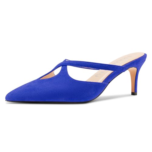 NobleOnly Damen Kitten Absatz Heel Spitze Zehenkappe Pantoletten Schuhe Absatz Heel Kreuzriemen Slip-on Lässig Pumps 6.5 cm Heels Königsblau 36 EU NobleOnly Damen Kitten Absatz Heel Spitze Zehenkappe Pantoletten Schuhe Absatz Heel Kreuzriemen Slip-on Lässig Pumps 6.5 cm Heels Königsblau 36 EU von NobleOnly