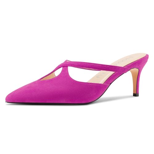 NobleOnly Damen Kitten Absatz Heel Spitze Zehenkappe Pantoletten Schuhe Absatz Heel Kreuzriemen Slip-on Lässig Pumps 6.5 cm Heels Magenta 38 EU NobleOnly Damen Kitten Absatz Heel Spitze Zehenkappe Pantoletten Schuhe Absatz Heel Kreuzriemen Slip-on Lässig Pumps 6.5 cm Heels Magenta 38 EU von NobleOnly