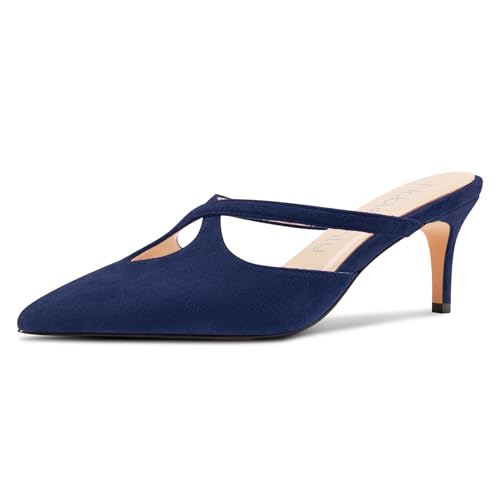 NobleOnly Damen Kitten Absatz Heel Spitze Zehenkappe Pantoletten Schuhe Absatz Heel Kreuzriemen Slip-on Lässig Pumps 6.5 cm Heels Marineblau 41 EU NobleOnly Damen Kitten Absatz Heel Spitze Zehenkappe Pantoletten Schuhe Absatz Heel Kreuzriemen Slip-on Lässig Pumps 6.5 cm Heels Marineblau 41 EU von NobleOnly