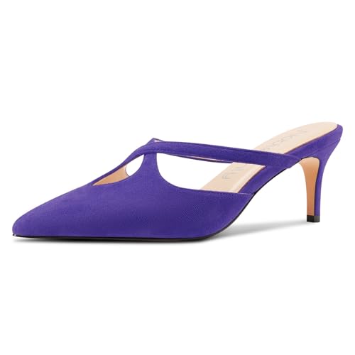 NobleOnly Damen Kitten Absatz Heel Spitze Zehenkappe Pantoletten Schuhe Absatz Heel Kreuzriemen Slip-on Lässig Pumps 6.5 cm Heels Violett 38 EU NobleOnly Damen Kitten Absatz Heel Spitze Zehenkappe Pantoletten Schuhe Absatz Heel Kreuzriemen Slip-on Lässig Pumps 6.5 cm Heels Violett 38 EU von NobleOnly